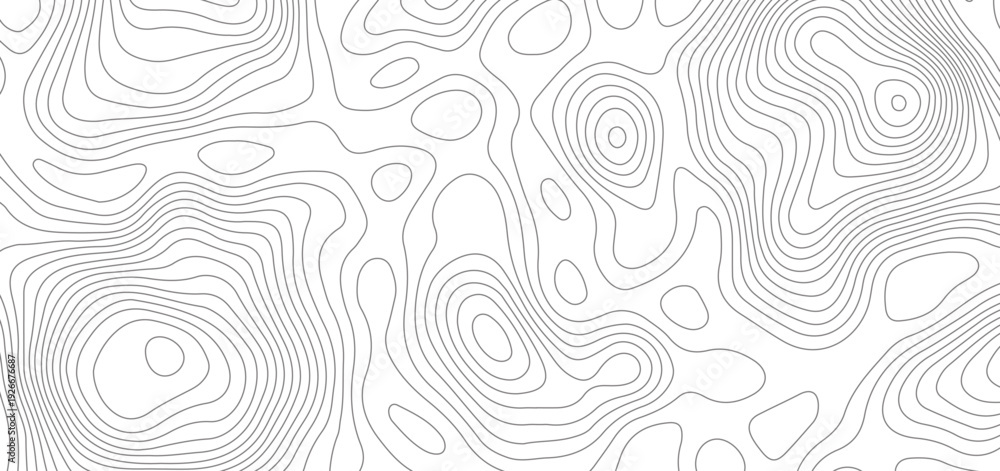 Fototapeta premium Modern topographical contour map background. topography wavy geometric lines relief surface pattern abstract vector illustration.