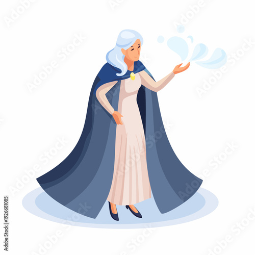 Magicienne cartoon – Personnage magique fantasy