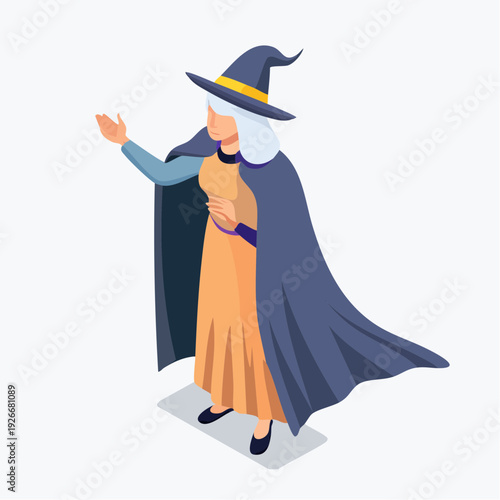 Magicienne cartoon – Personnage magique fantasy