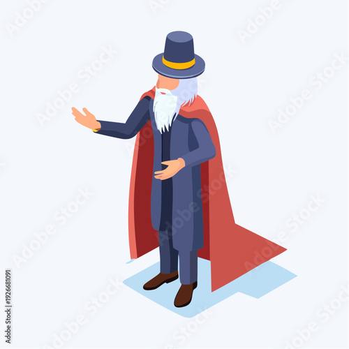 Magicien cartoon lançant un sort – illustration fantasy colorée