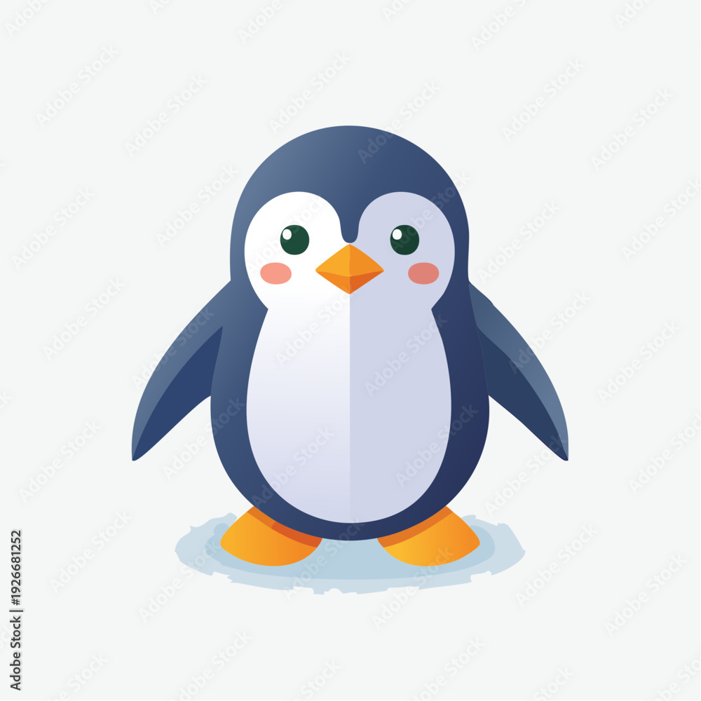 Fototapeta premium Pingouin cartoon mignon en illustration vectorielle – personnage kawaii