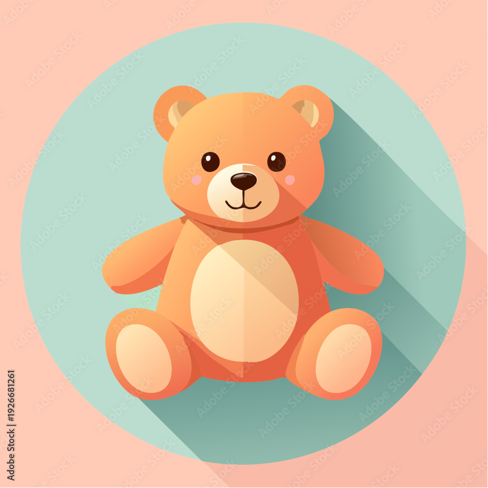 Fototapeta premium Ourson mignon en illustration cartoon – peluche adorable pour univers enfant