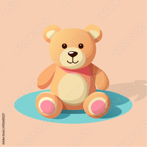 Ourson mignon en illustration cartoon – peluche adorable pour univers enfant
