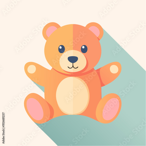 Ourson mignon en illustration cartoon – peluche adorable pour univers enfant