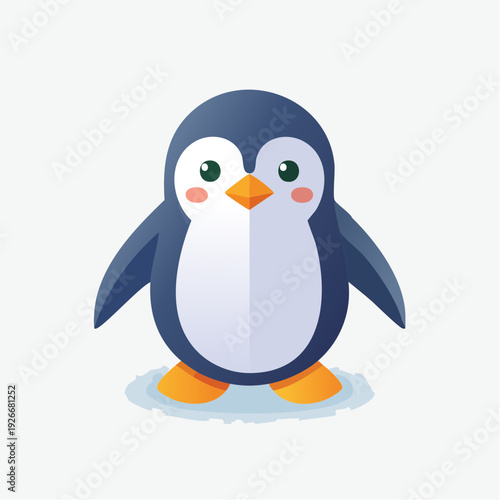 Pingouin cartoon mignon en illustration vectorielle – personnage kawaii