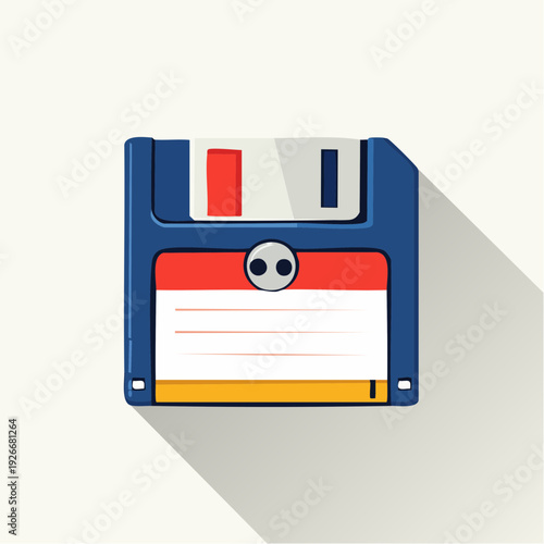 Disquette 3,5 pouces – illustration rétro vintage informatique