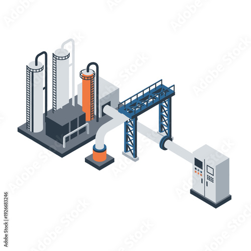 Industrial Equipment and Machinery System Illustration.