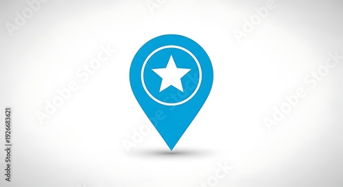 Blue map pin icon with white star for location marking Free Download Blue map pin icon with white star for location marking - GFXLoad