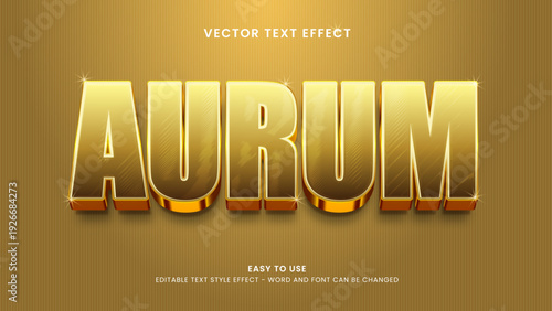 aurum editable text effect 3d vector