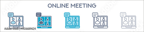 Online Meeting Element For Design Graphic - Multi Styles. Vector Illustration Of Two Colored And Black. Multiple Icons Designs Can Be Used For Mobile, Ui, Web 