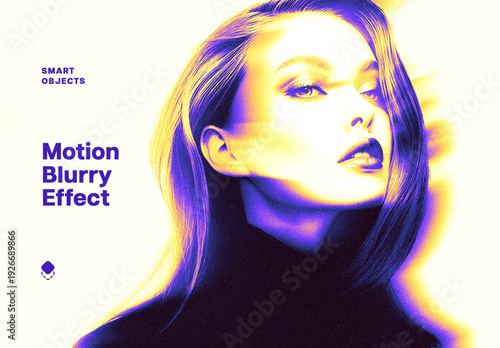 Motion Blurry Photo Effect Mockup