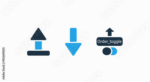 Up and Down Arrow Icons with Order Toggle - UI Elements for Sorting, Direction, and Arrangement Concepts