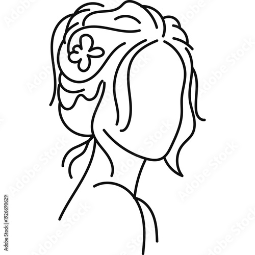 Minimalist Woman Hair Outline