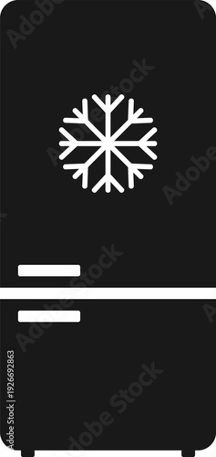 Refrigerator, refrigerator icon, black refrigerator on a white background. Vector, designer illustration, web banner, vector.