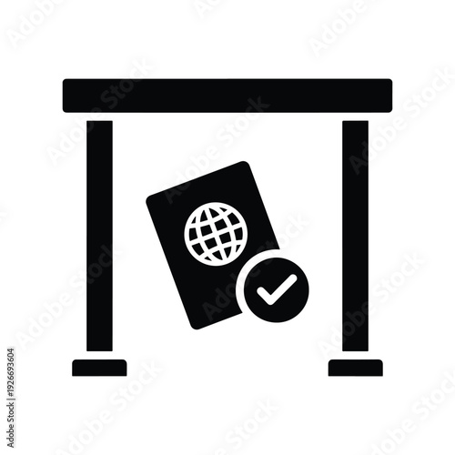 Passport Control Sign Silhouette Icon