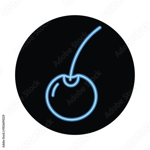 neon blue cheery icon