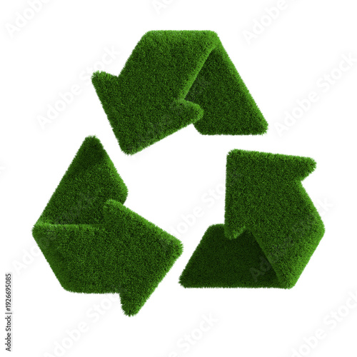 Recycled symbol from grass ...