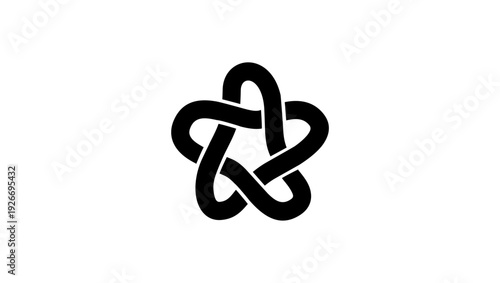 Torus Knot symbol ,black isolated silhouette