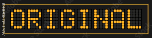 Orange color led banner in word original on black background
