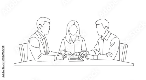 Business people having a funny cartoon office meeting