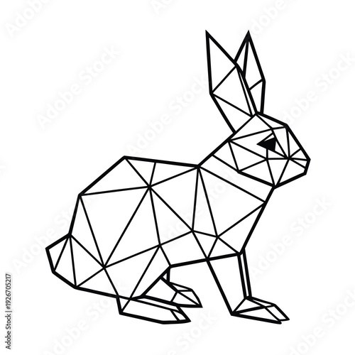 rearing polygonal cut out rabbit
