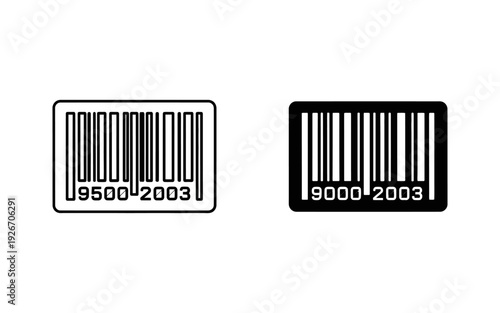 Black and white barcode labels with numbers 95002003 and 90002003