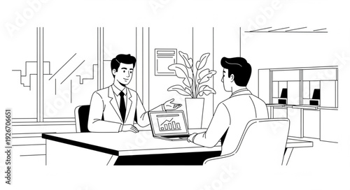 Businessmen Meeting at Office Desk.