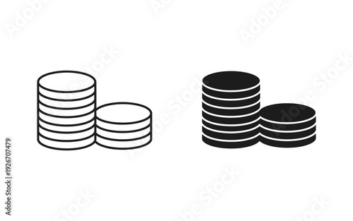 Stacked black and white cylindrical data storage units