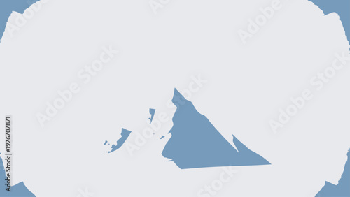 Blue Fragmented Shapes on White Background.