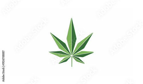 Abstract Geometric Cannabis Leaf Modern Vector Illustration