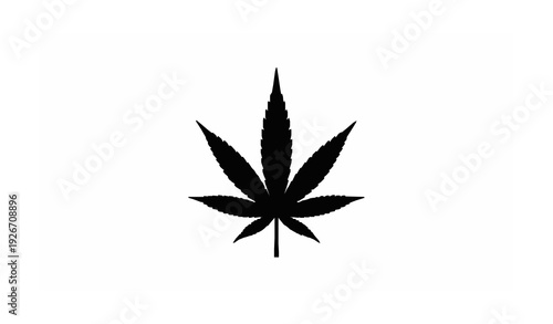 Marijuana Leaf Silhouette Icon Black Cannabis Vector Isolated