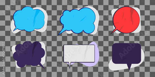 Vector Speech Bubble Set for Online Messages, Comments and Dialogues