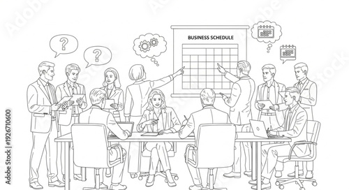 Cartoon Business Meeting Illustration People.