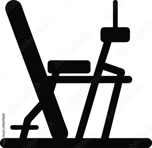 ab crunch machine silhouette vector art illustration, black and white design