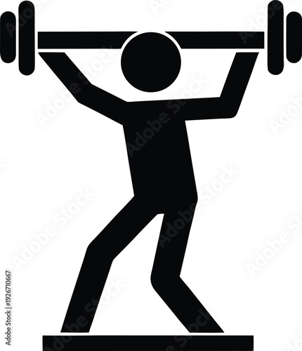 aerobic body bar silhouette vector art illustration, black and white design