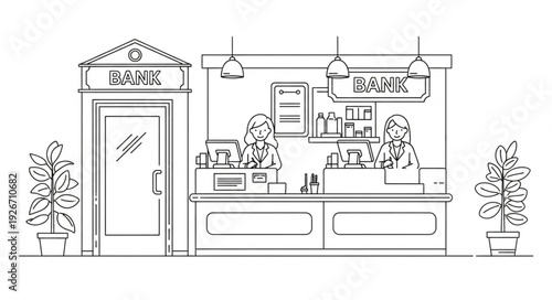 Coffee Shop Interior Illustration.
