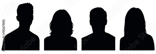 Print Man Woman Silhouette Avatar Profile Id Stock Vector