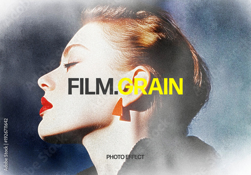Film Grain Photo Effect Mockup