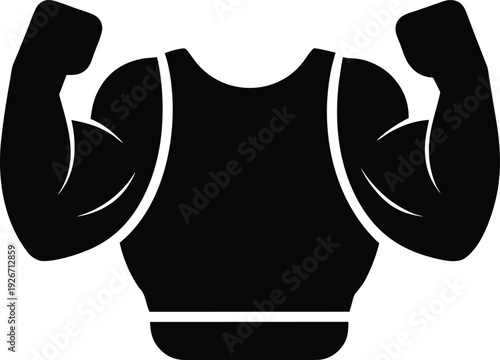 arm blaster silhouette vector art illustration, black and white design