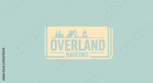 Overland Camping Adventure Badge Logo Flat Vector Graphic Design