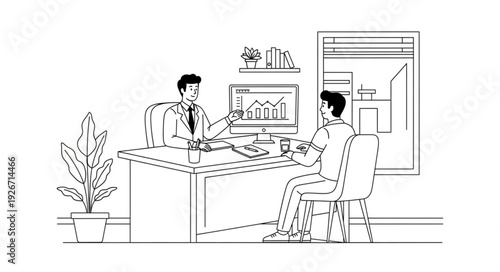 Doctor Consulting Patient in Office.