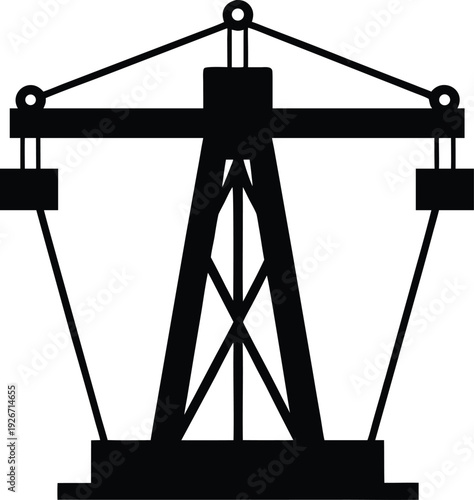 cable crossover machine silhouette vector art illustration, black and white design