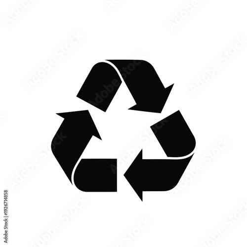 Universal Recycling Symbol Indicating Environmental Protection and Sustainability Efforts