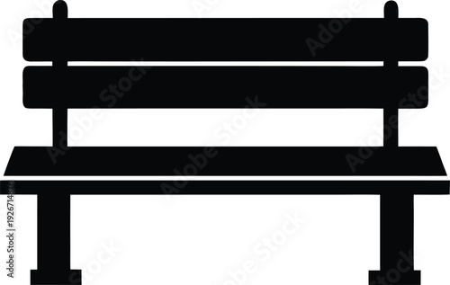 decline bench silhouette vector art illustration, black and white design