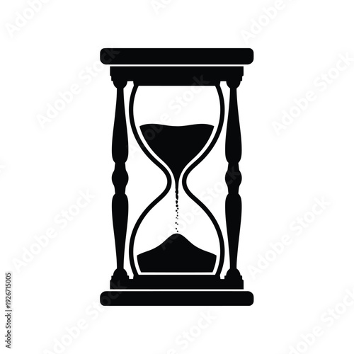 Black hourglass icon symbolizing the passage of time and urgency