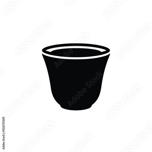 Simple Black and White Illustration of a Coffee Cup