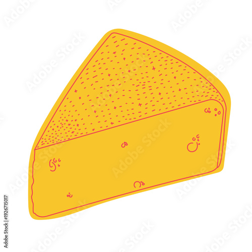 French Cheese Wedge Icon Color Vector Illustration