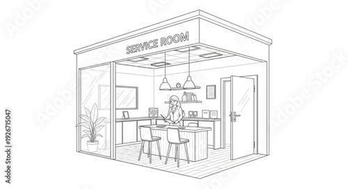 Detailed Technical Drawing of Office Space.