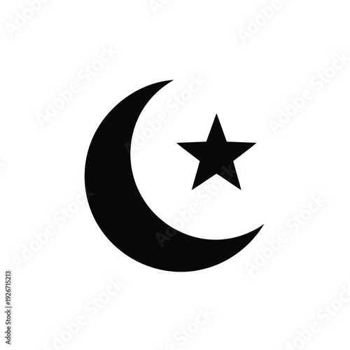 Islamic Crescent Moon and Star Symbol Islamic Religious Iconography