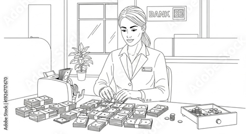Female Florist Arranging Flowers in Shop.